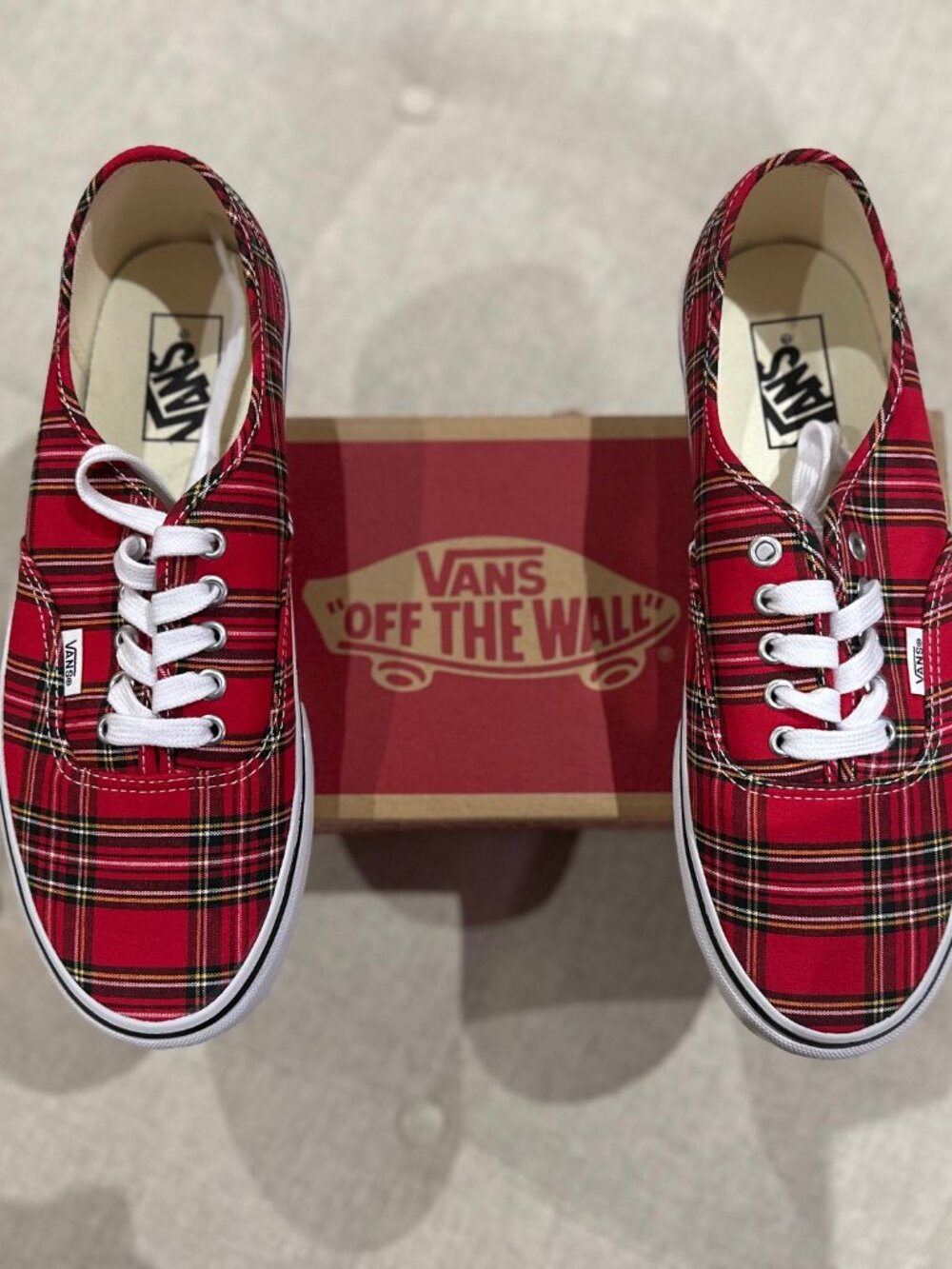 Vans - Authentic Plaid Red Skate Shoes